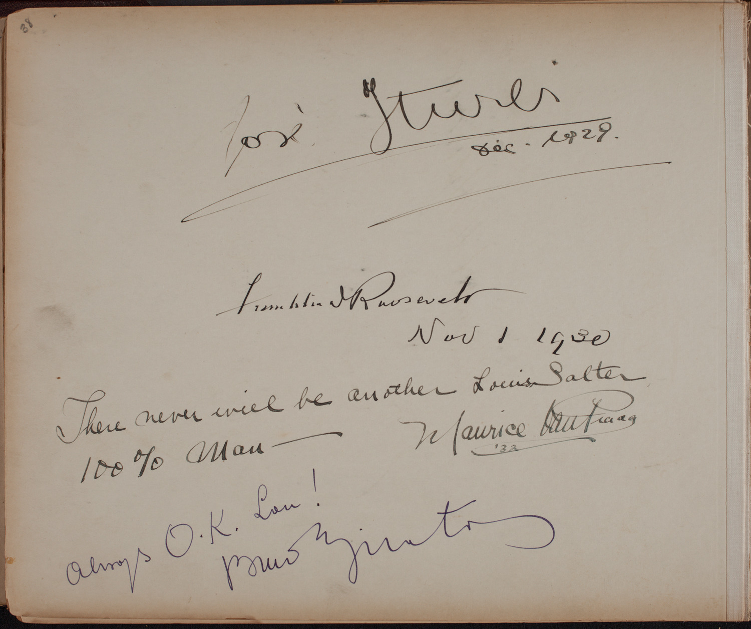 Louis Salter Autograph Album, page 38: 1929 - 1932