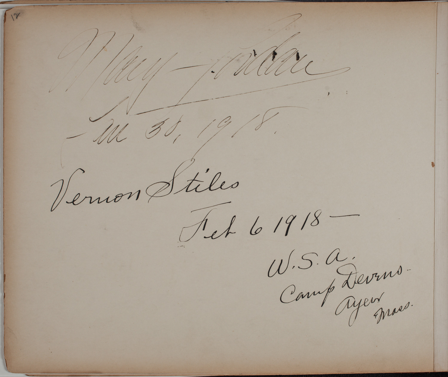 Louis Salter Autograph Album, page 12: January - February, 1918