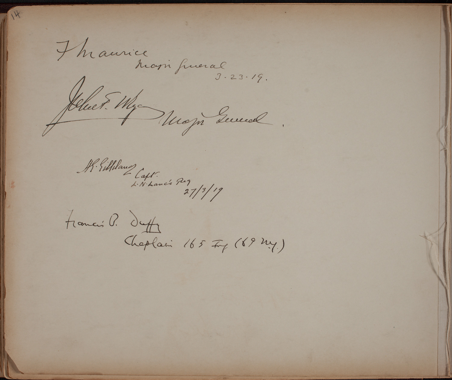 Louis Salter Autograph Album, page 14: March 1919