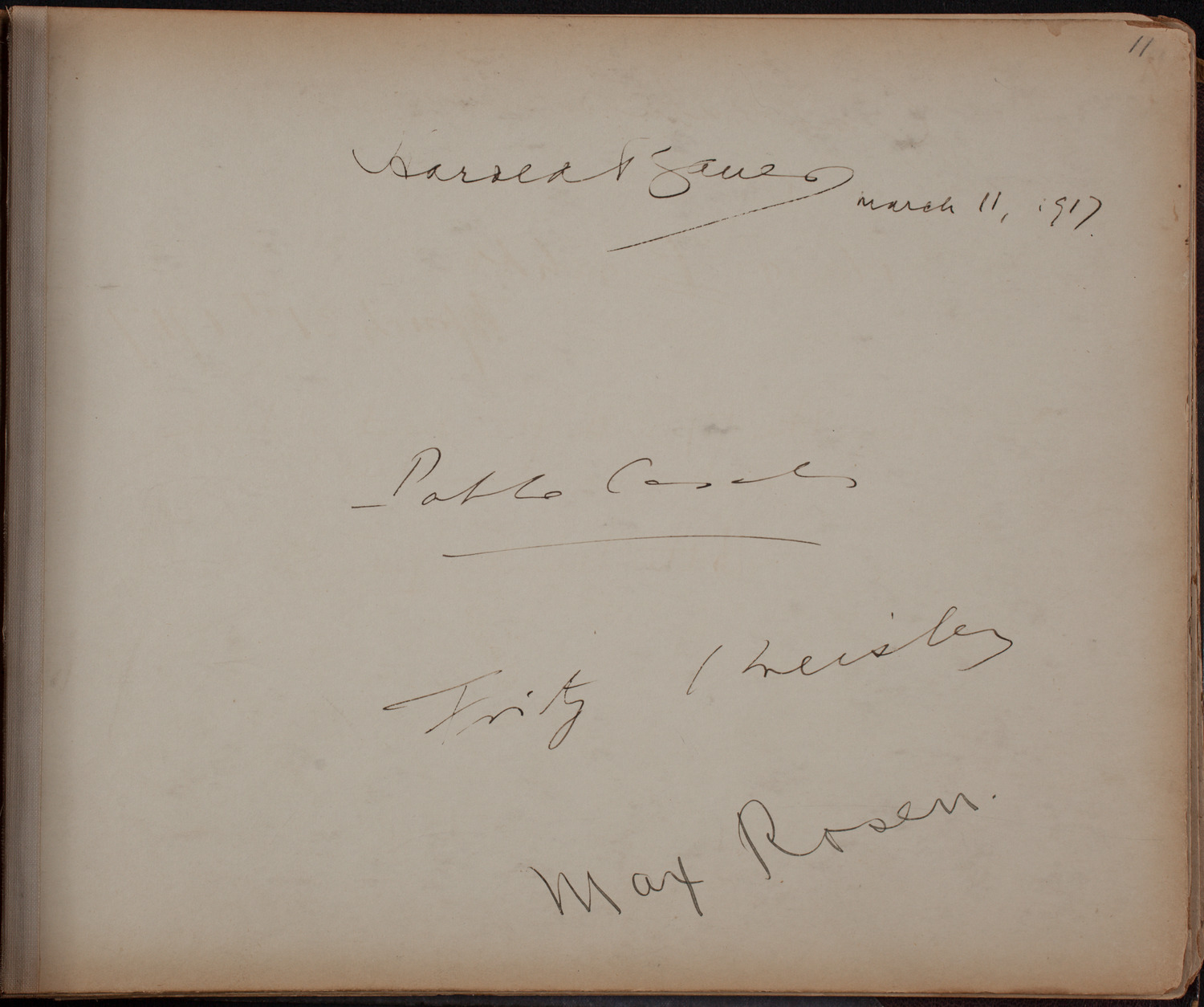 Louis Salter Autograph Album, page 11: March 1917