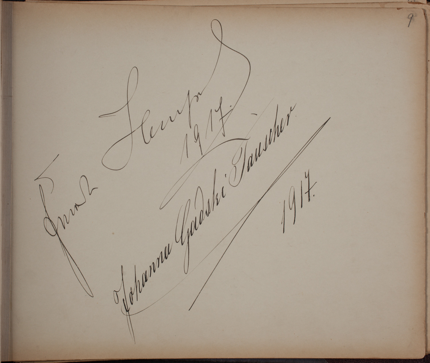 Louis Salter Autograph Album, page 9: 1917