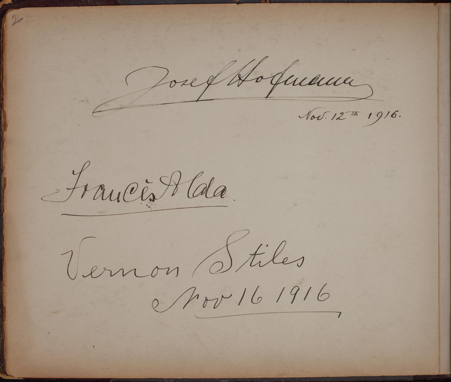 Louis Salter Autograph Album, page 2: November 1916