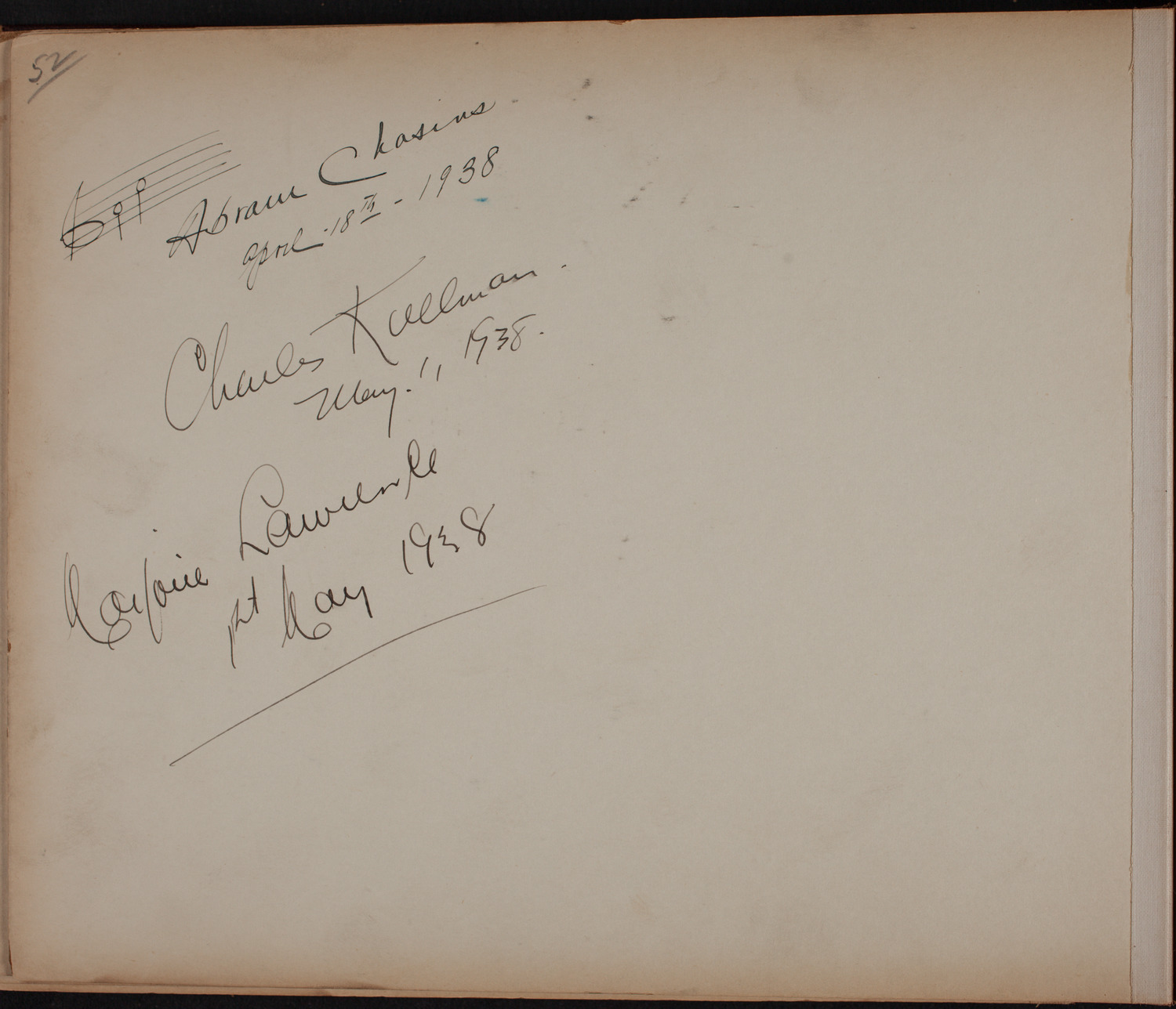 Louis Salter Autograph Album, page 52: April - May, 1938