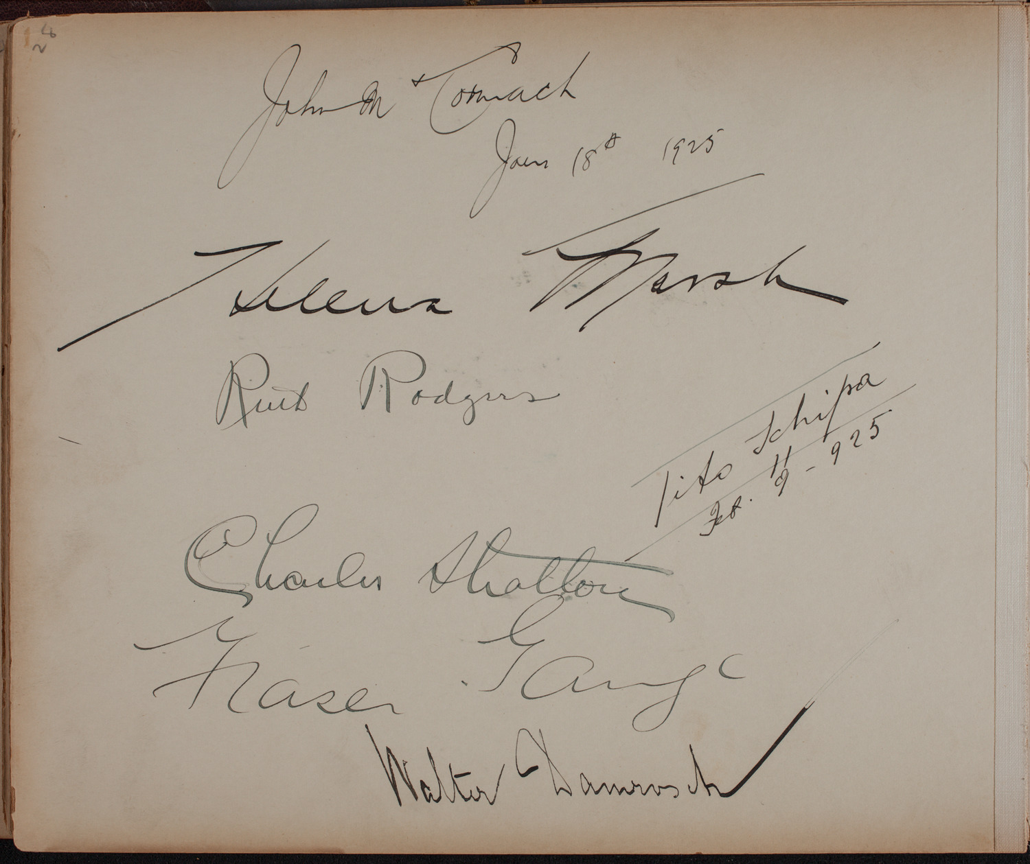 Louis Salter Autograph Album, page 28: January - February, 1925