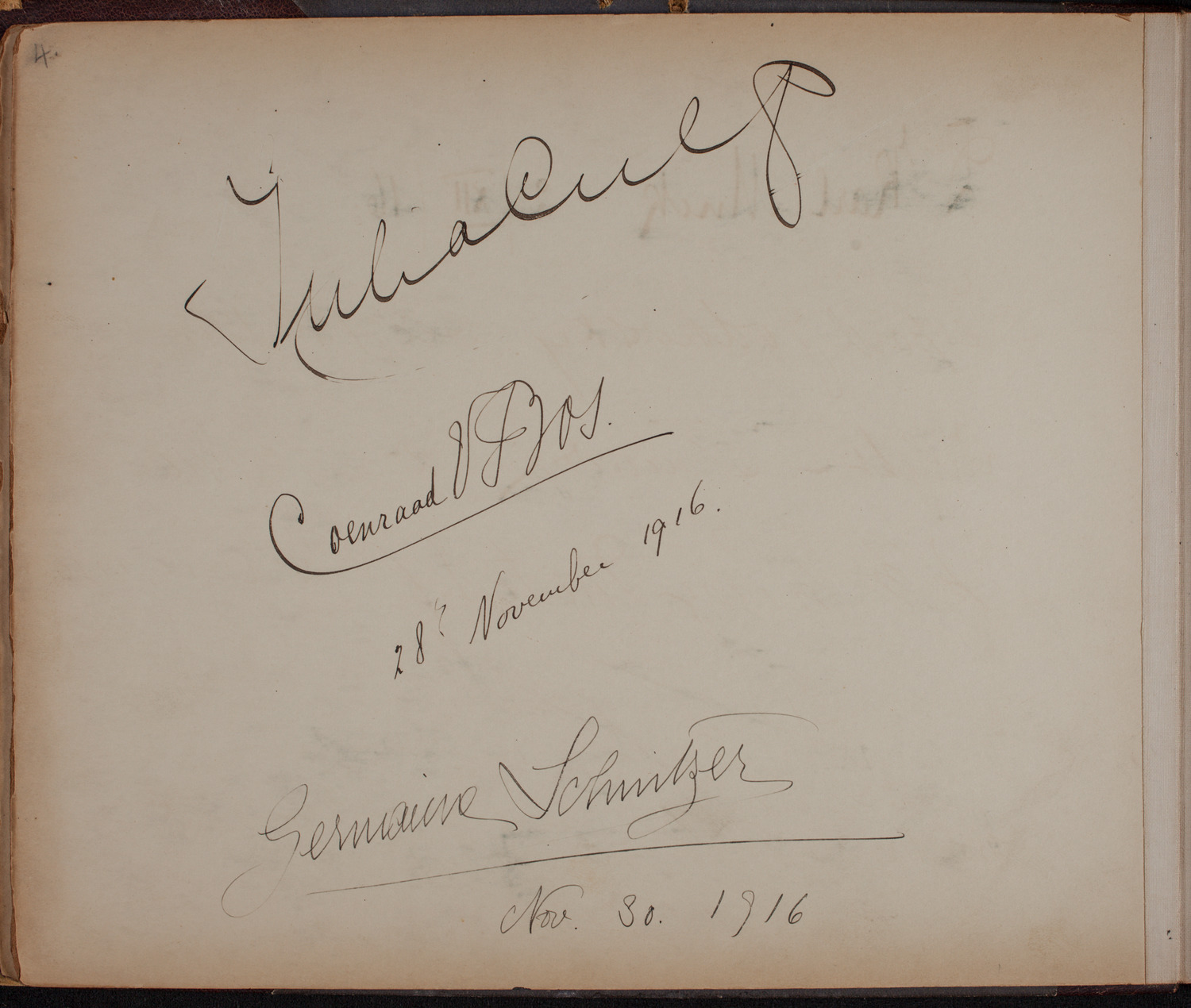 Louis Salter Autograph Album, page 4: November 1916