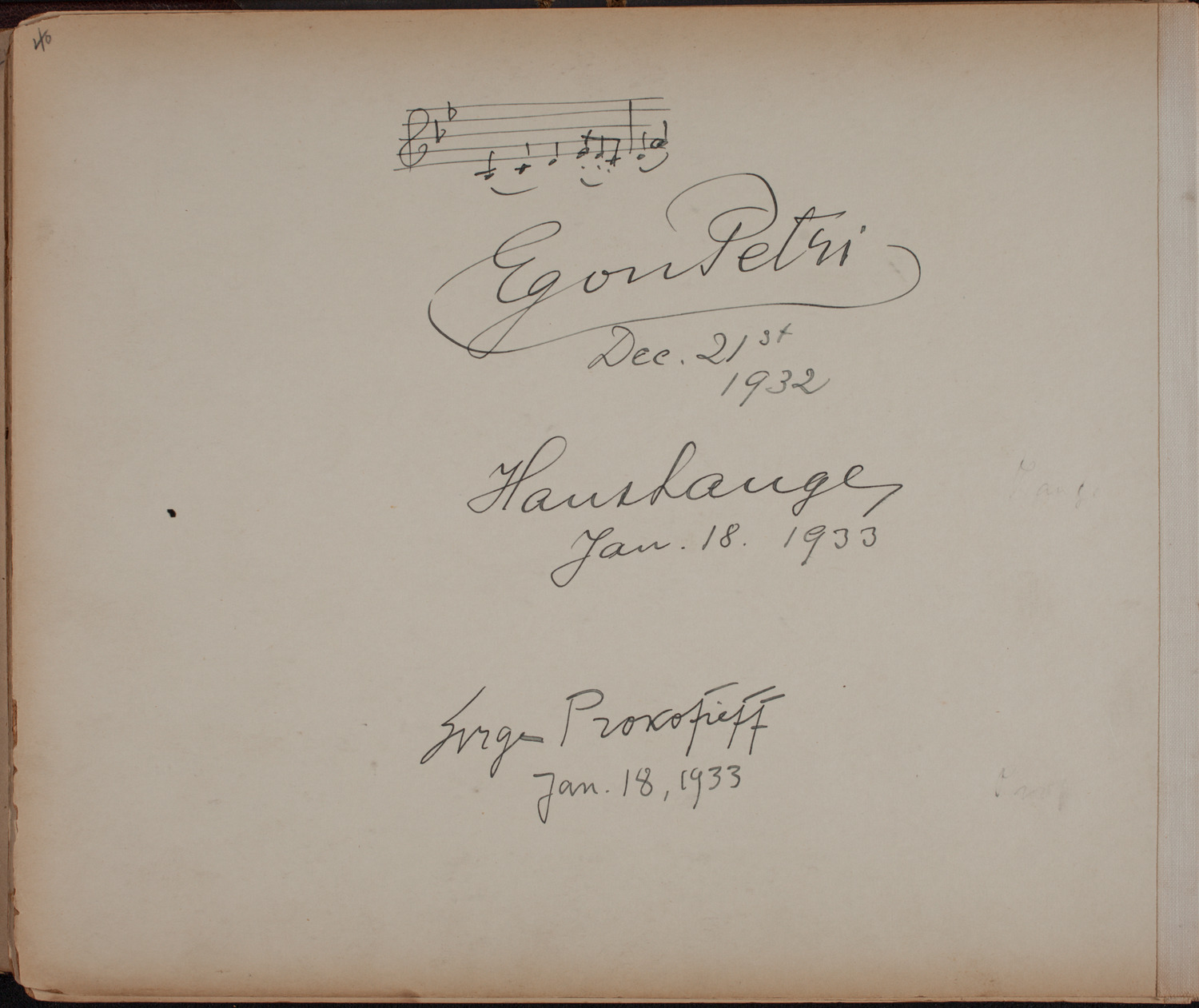 Louis Salter Autograph Album, page 40: December 1932 - January 1933