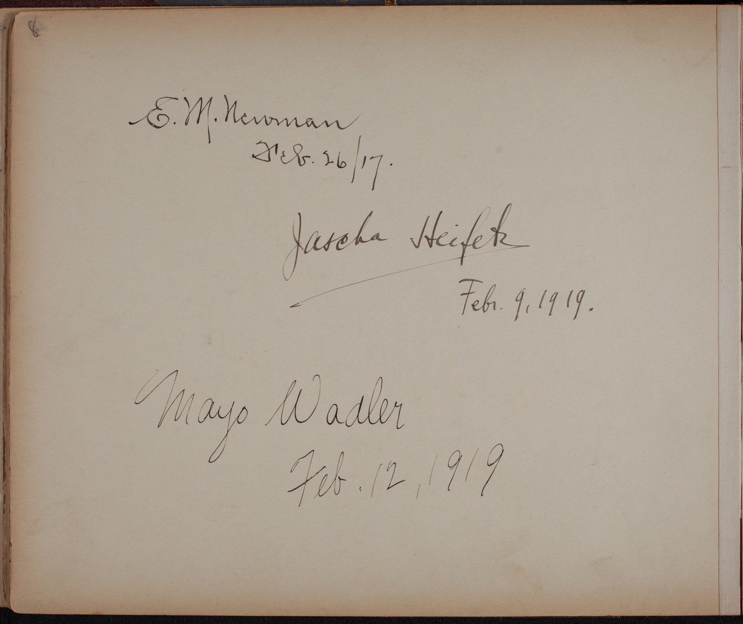 Louis Salter Autograph Album, page 8: 1917-1919