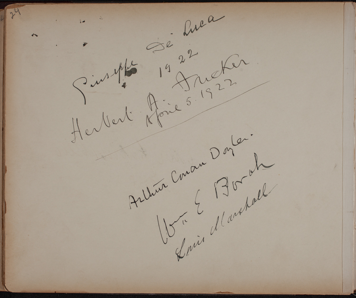 Louis Salter Autograph Album, page 24: 1922