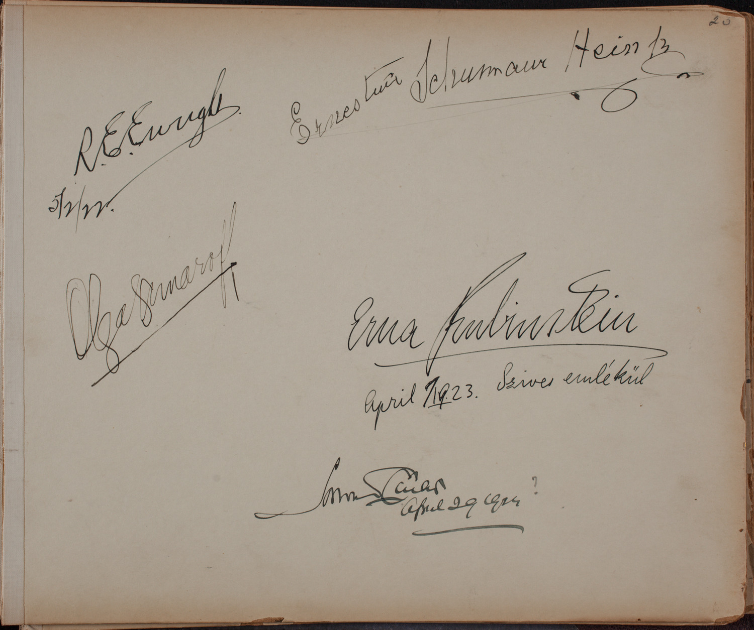 Louis Salter Autograph Album, page 25: 1922-1924