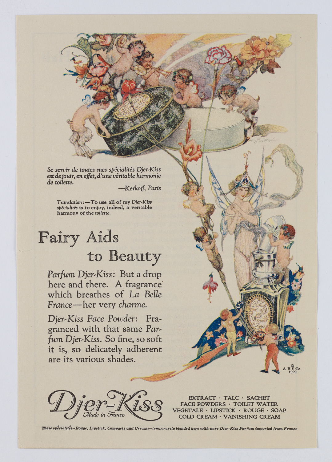 Djer-Kiss Cosmetics Orchestral Concert Schedules, 1923