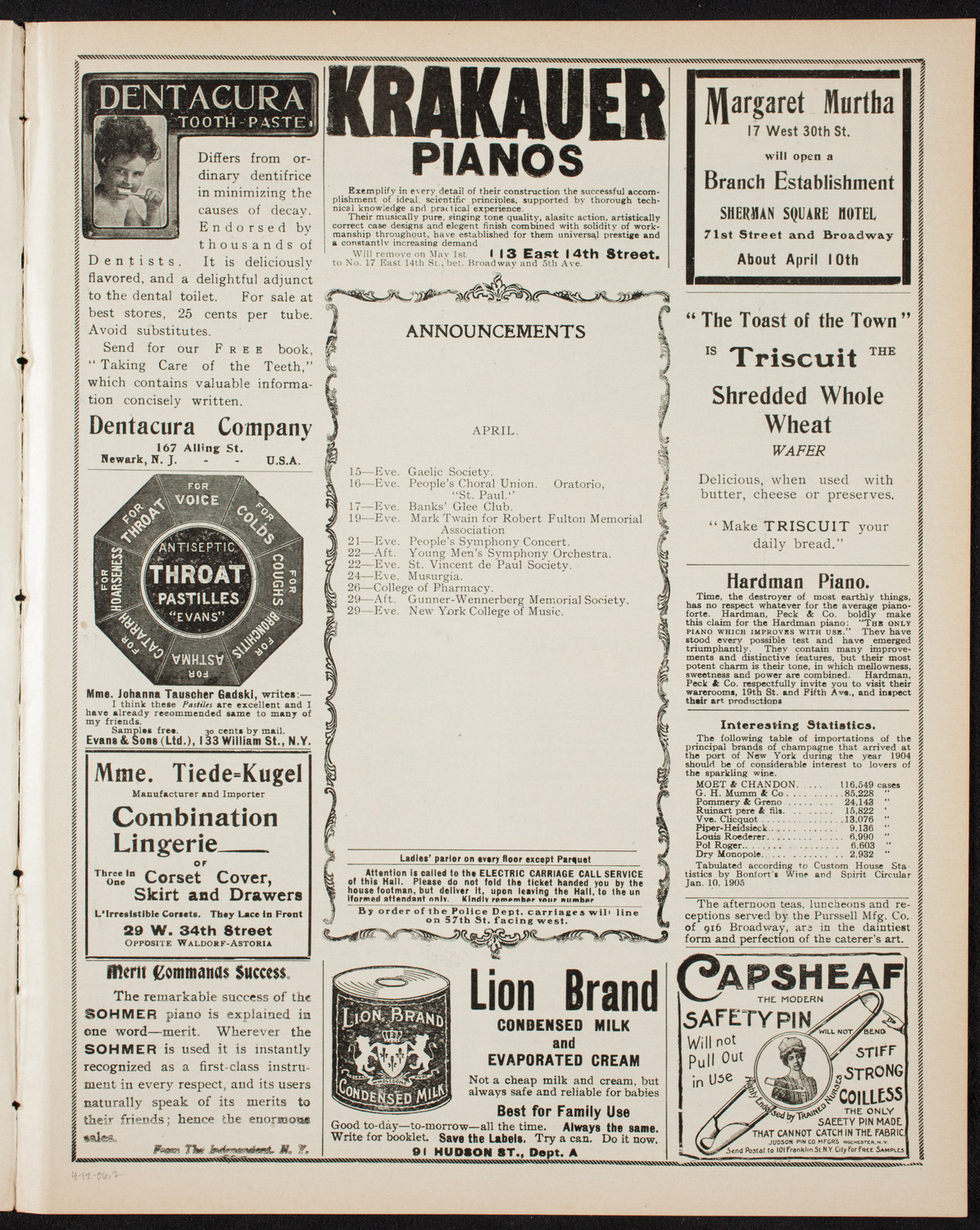 Graduation: General Society of Mechanics and Tradesman School Department, April 12, 1906, program page 3