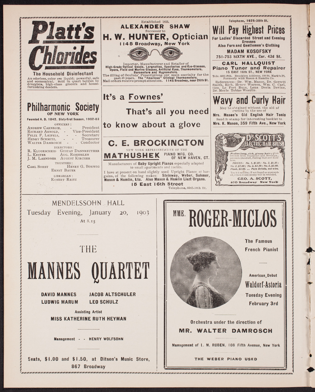 Kaltenborn Sunday Evening Concert, January 11, 1903, program page 2