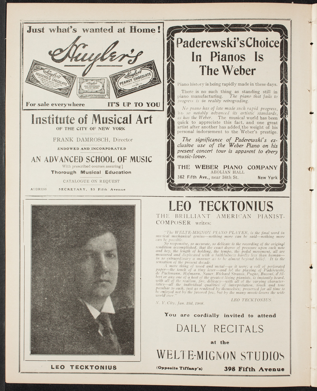 Musical Art Society of New York, March 12, 1908, program page 6