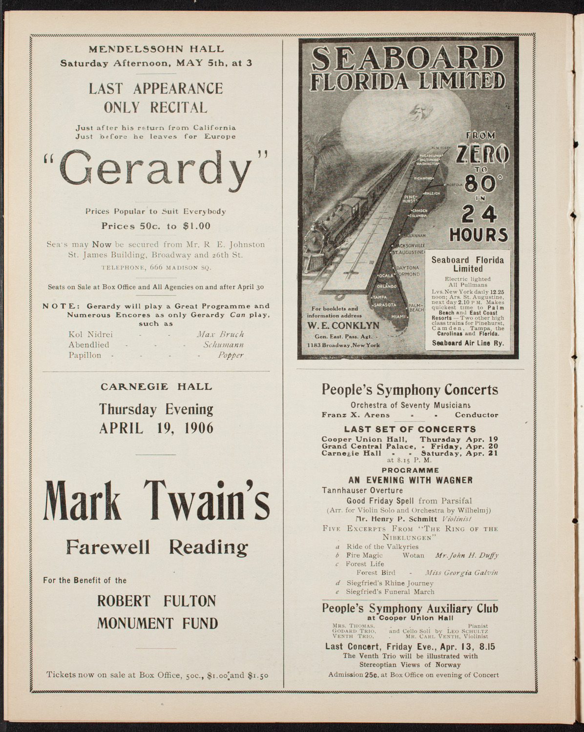 Russian Symphony Society of New York, April 8, 1906, program page 10