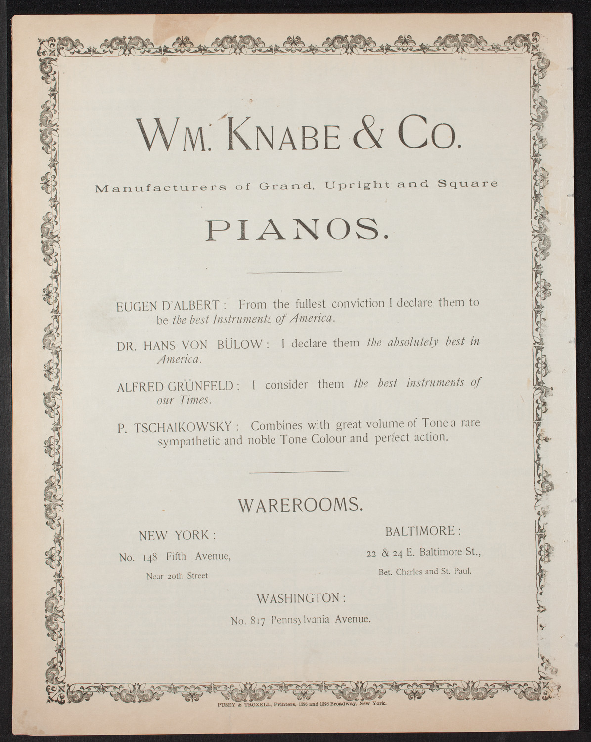 Damrosch Sunday Concert, March 12, 1893, program page 8