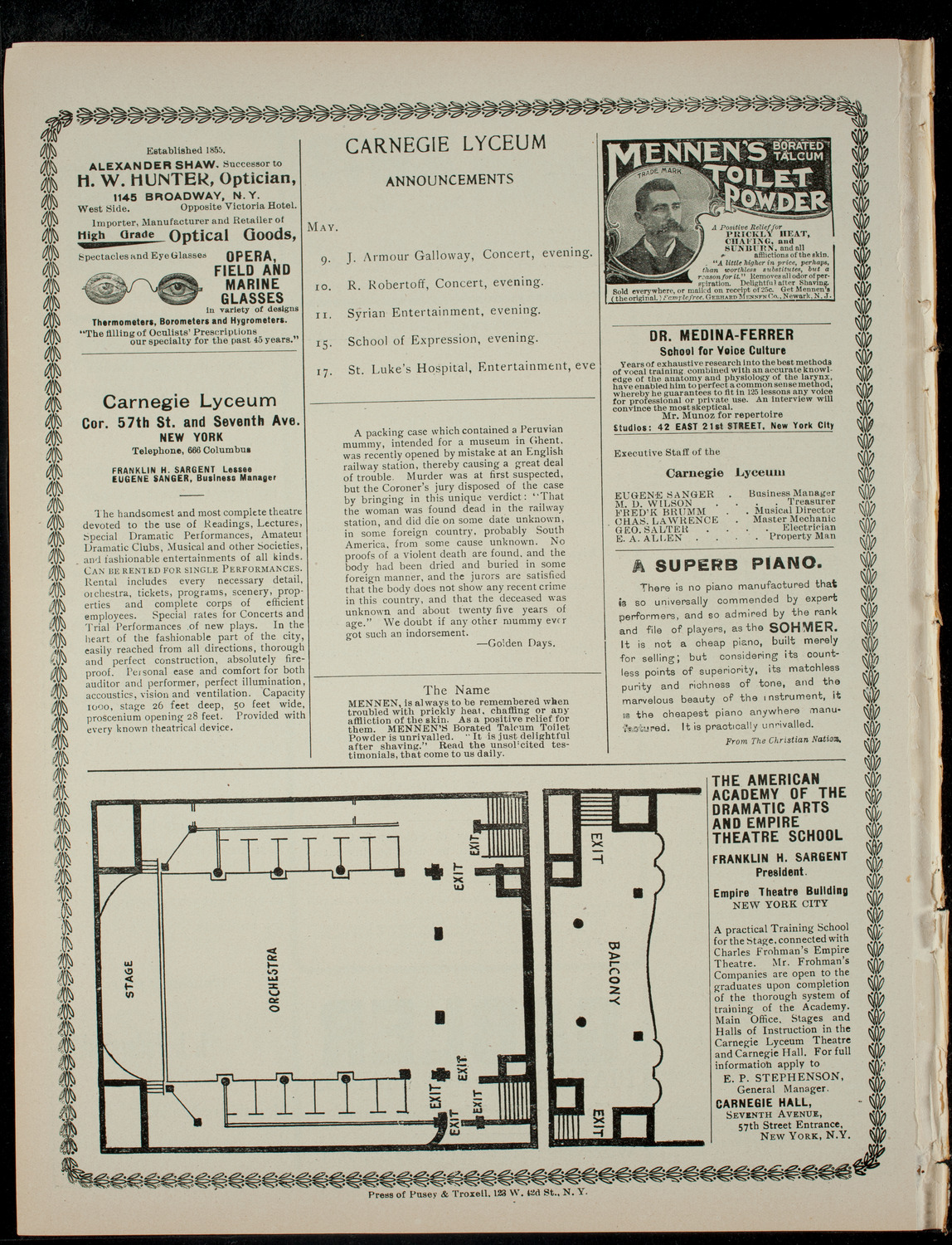 Second Grand Annual Entertainment for the Benefit of The Metropolitan Independent Church, May 8, 1901, program page 4