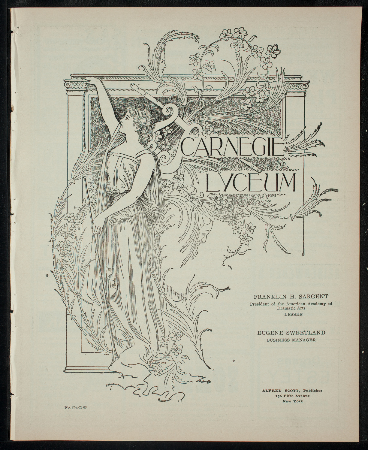 Williams College Dramatic Association, April 23, 1903, program page 1