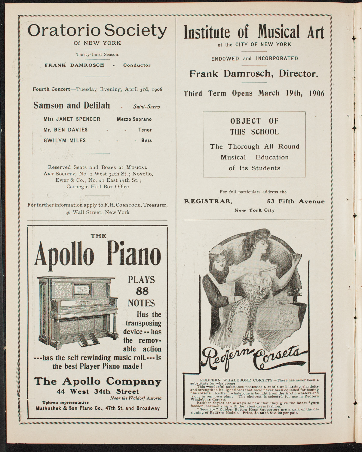 Henri Marteau, Jean Gerardy, and Anna Schelke with New York Symphony Orchestra, March 18, 1906, program page 2