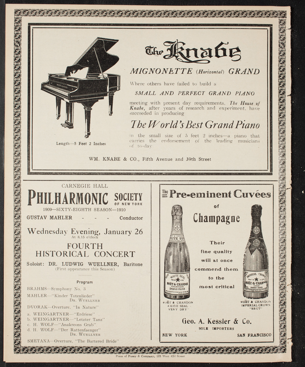 New York Philharmonic, January 20, 1910, program page 12
