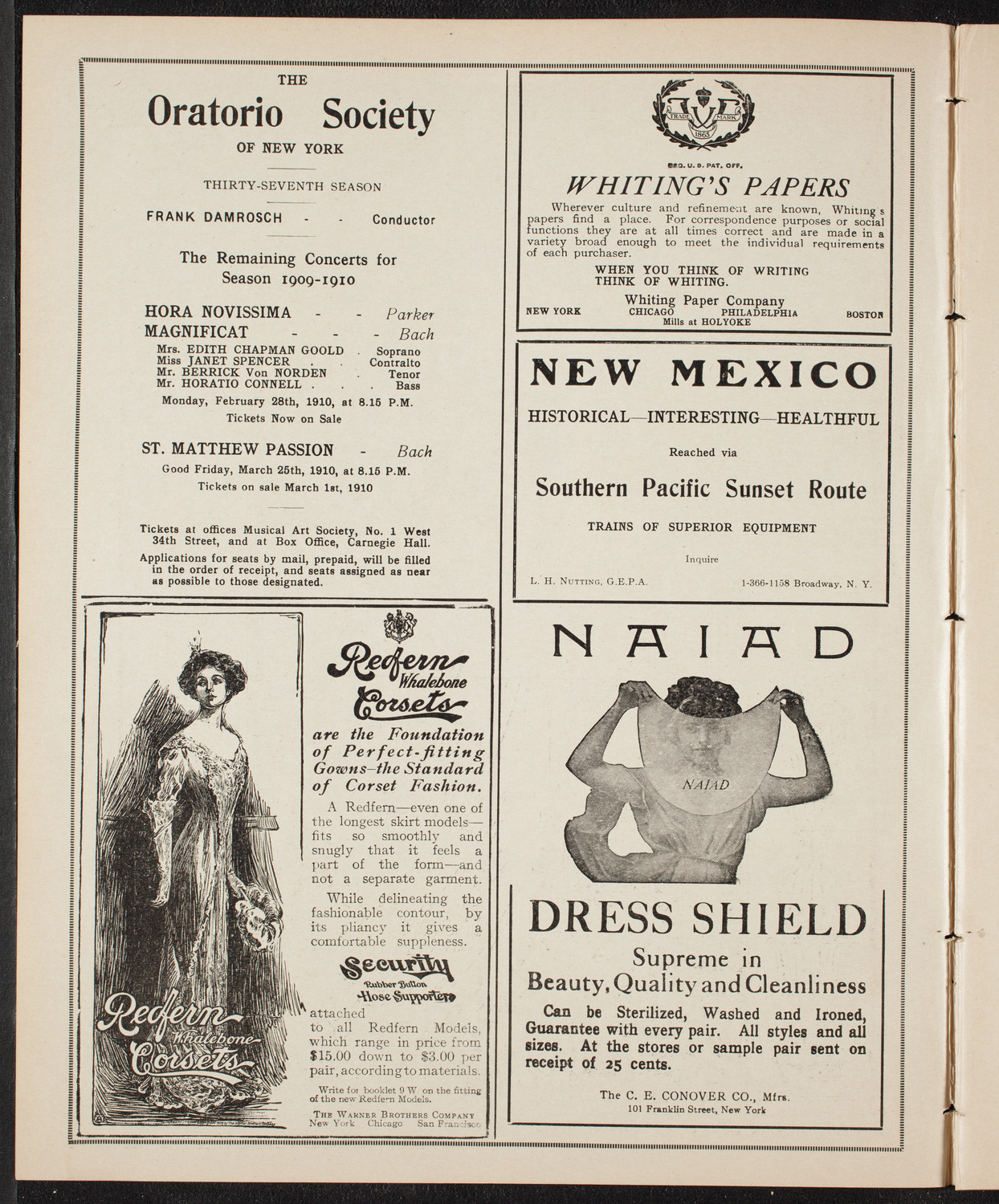 New York Symphony Orchestra, February 8, 1910, program page 2