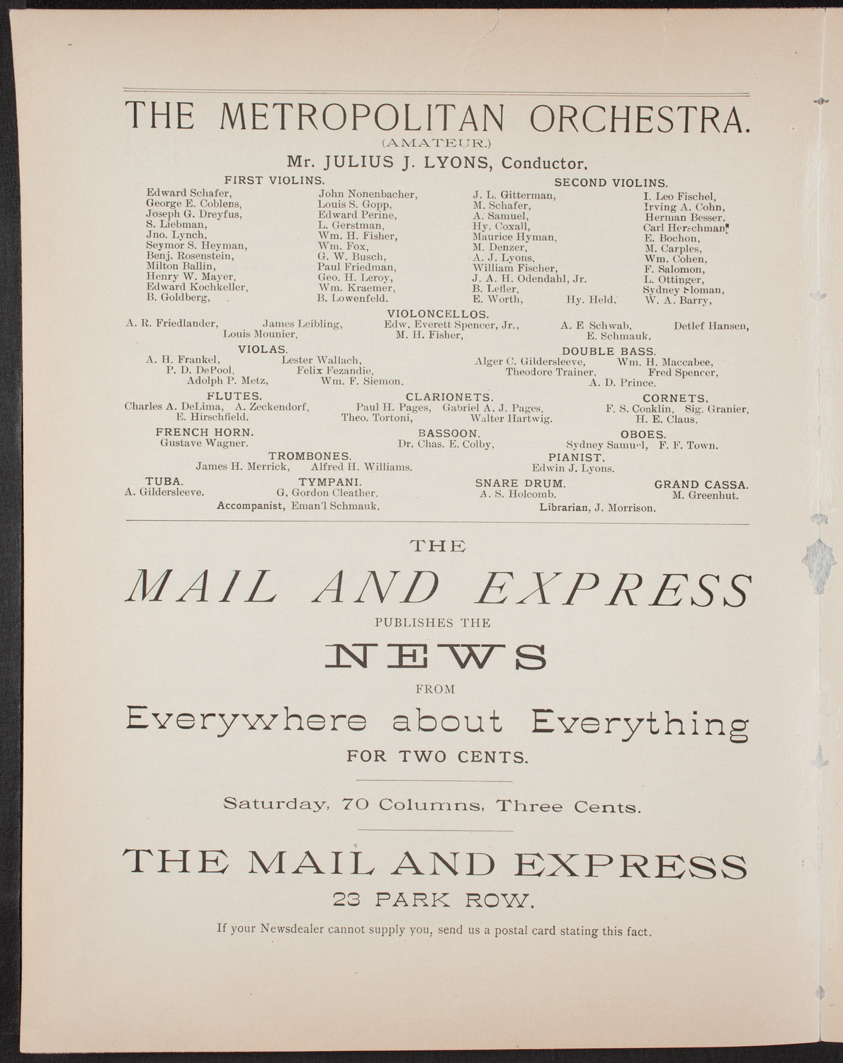 Rutgers Female College of the City of New York, May 19, 1892, program page 4