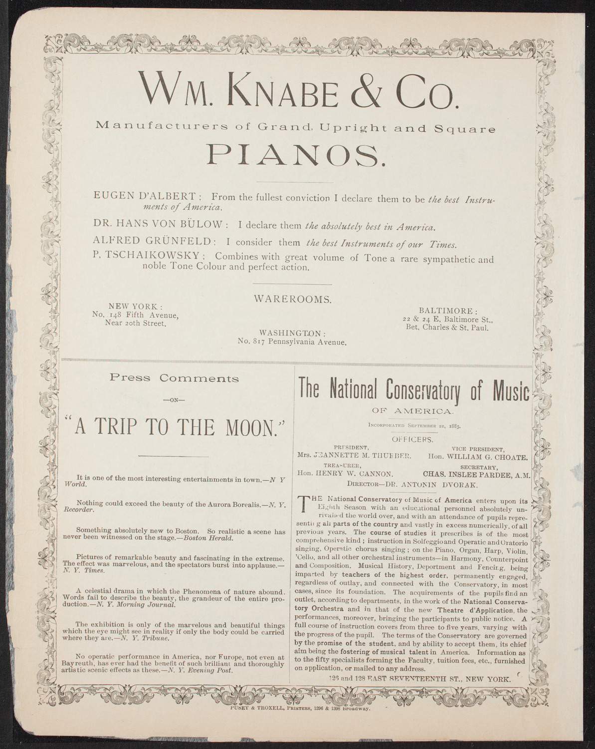 Van Rensselaer Wheeler and Others, April 28, 1893, program page 4