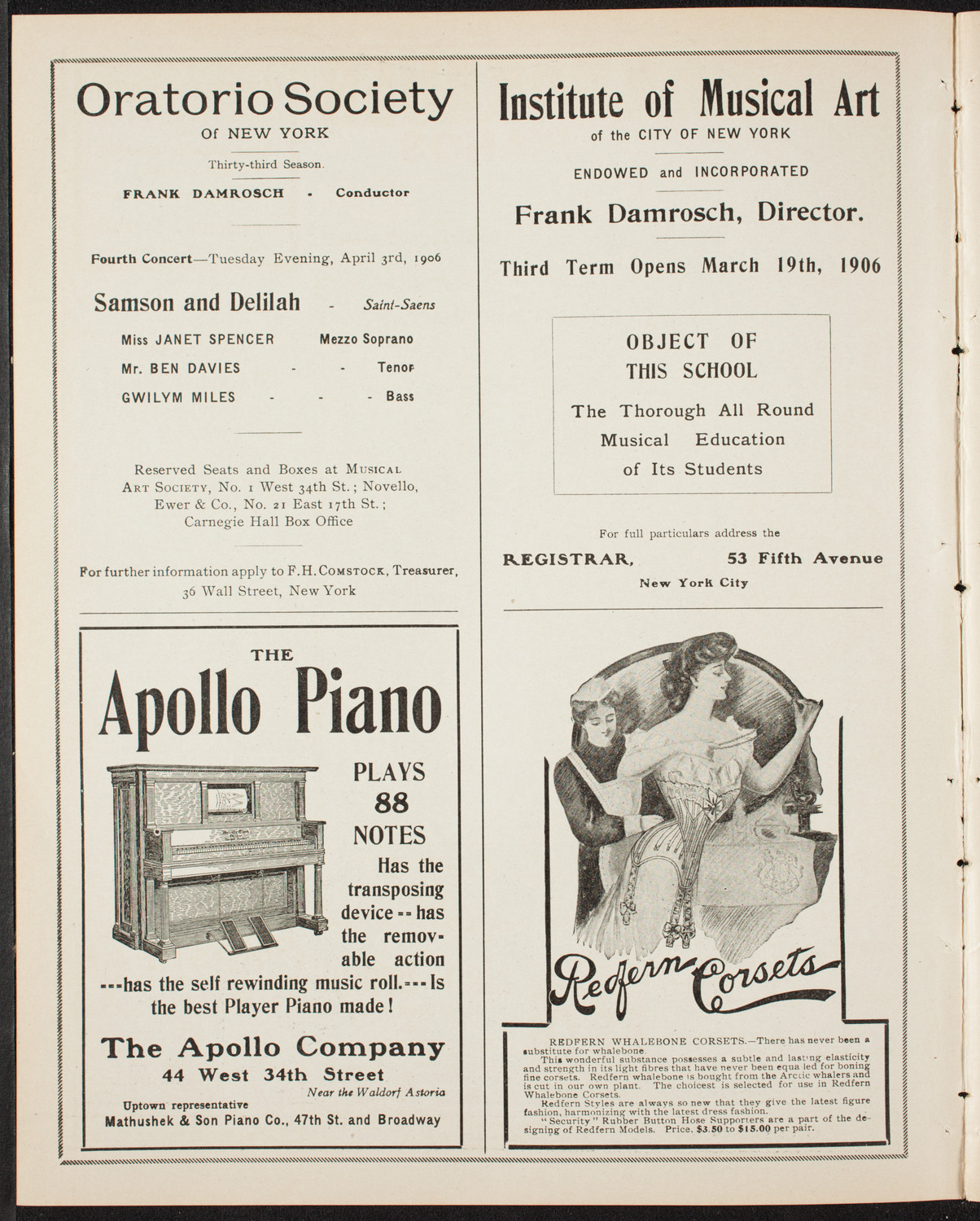 Russian Symphony Society of New York, March 17, 1906, program page 2