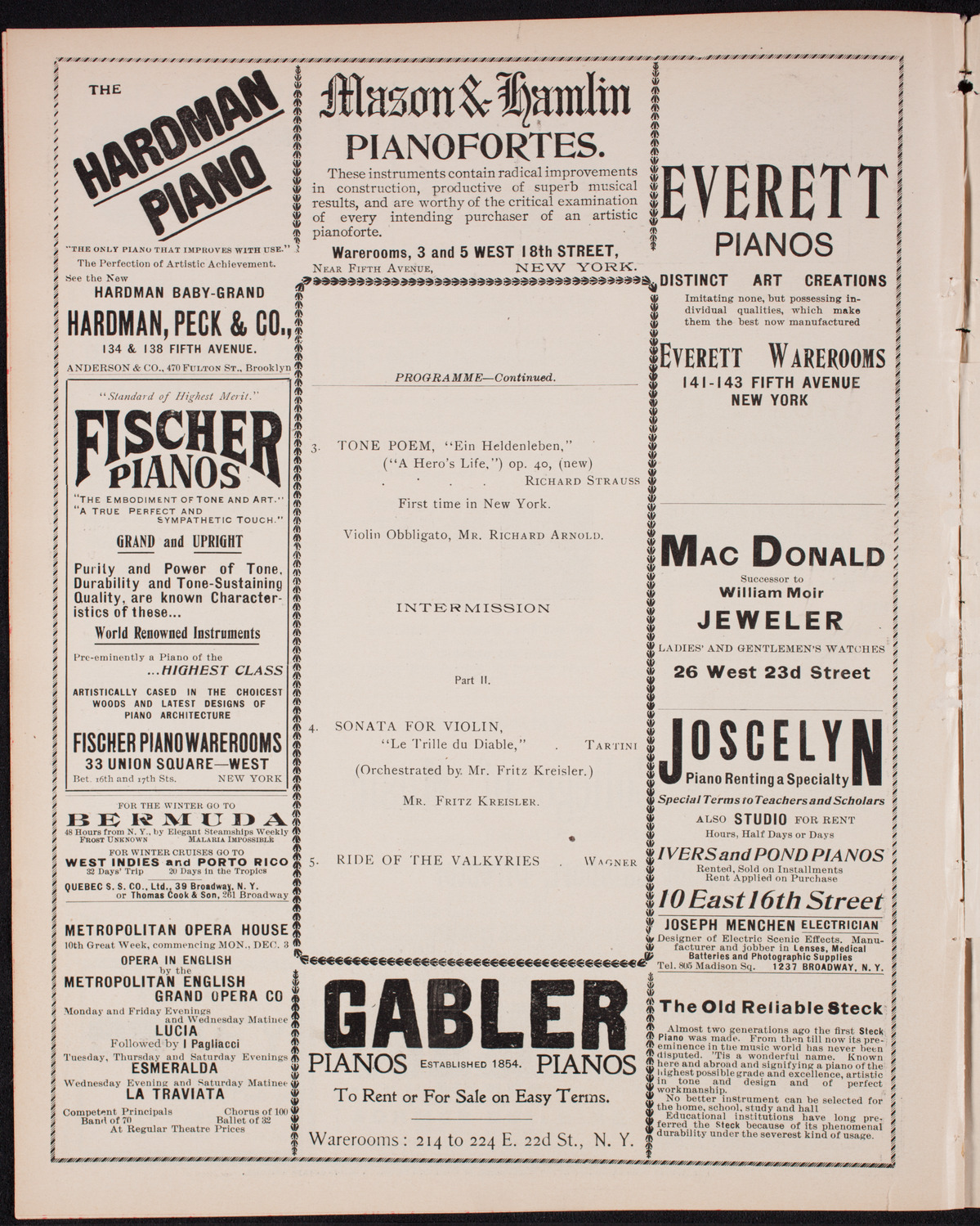 New York Philharmonic, December 7, 1900, program page 6