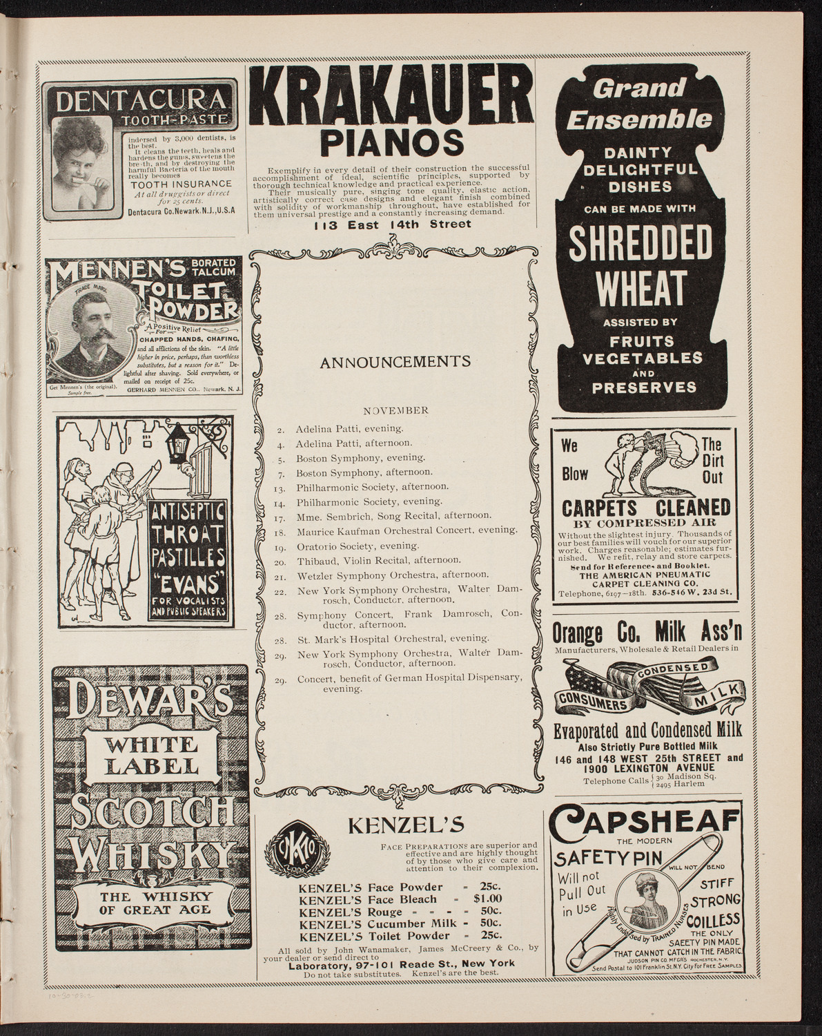 Wetzler Symphony Orchestra, October 30, 1903, program page 3