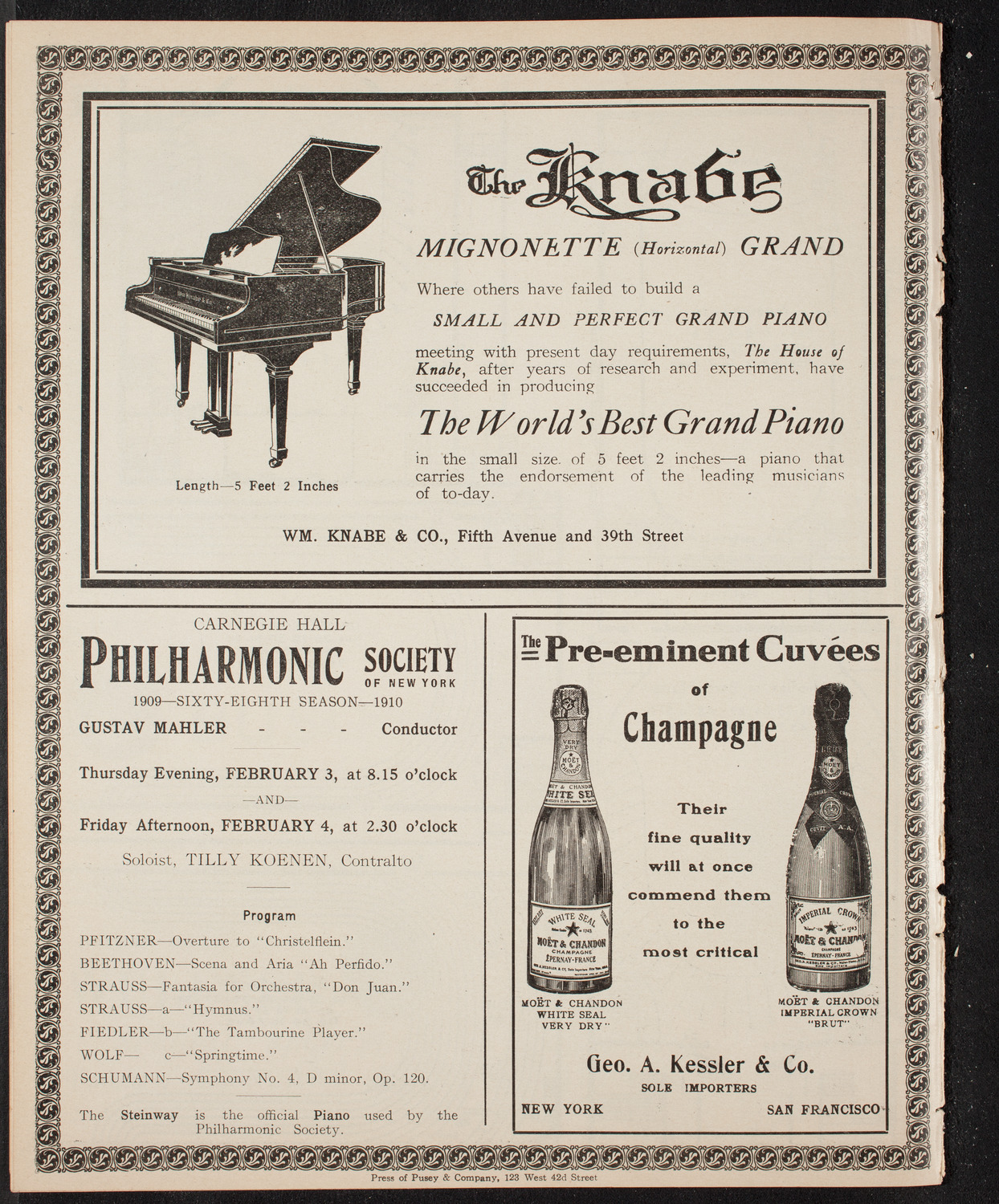 New York Philharmonic, January 30, 1910, program page 12