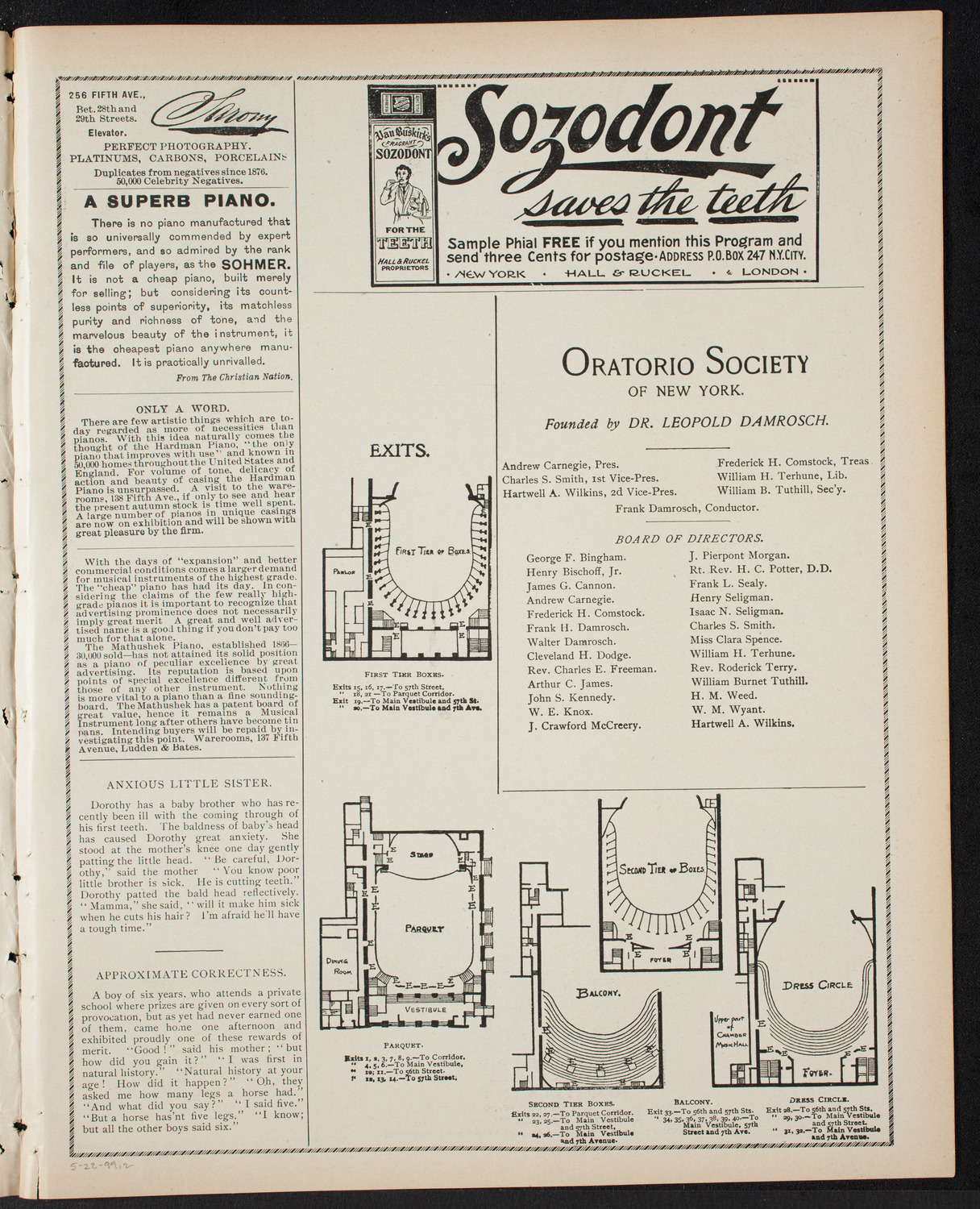 Emil Sauer, Piano, May 22, 1899, program page 3