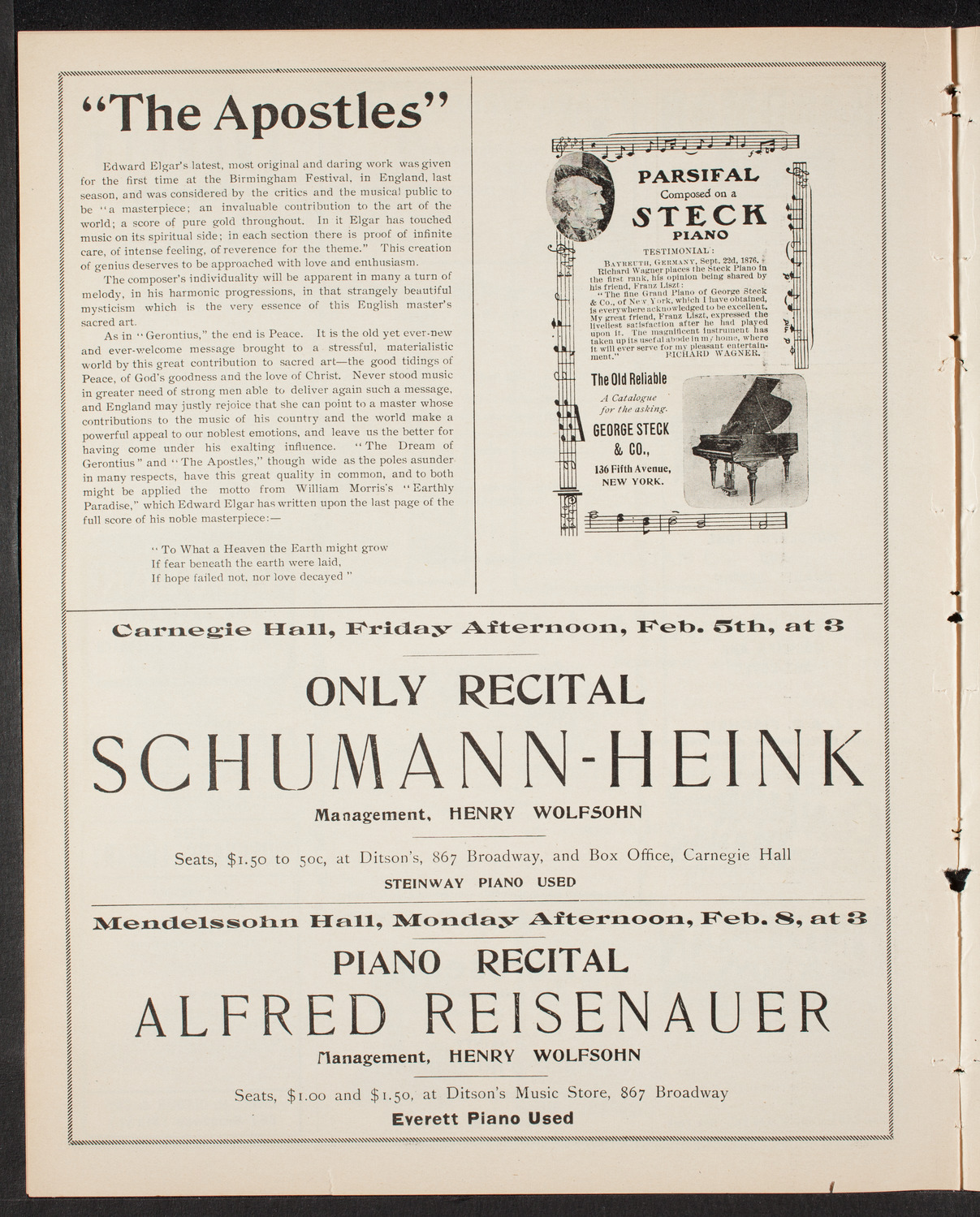 New York Symphony Orchestra, January 17, 1904, program page 8