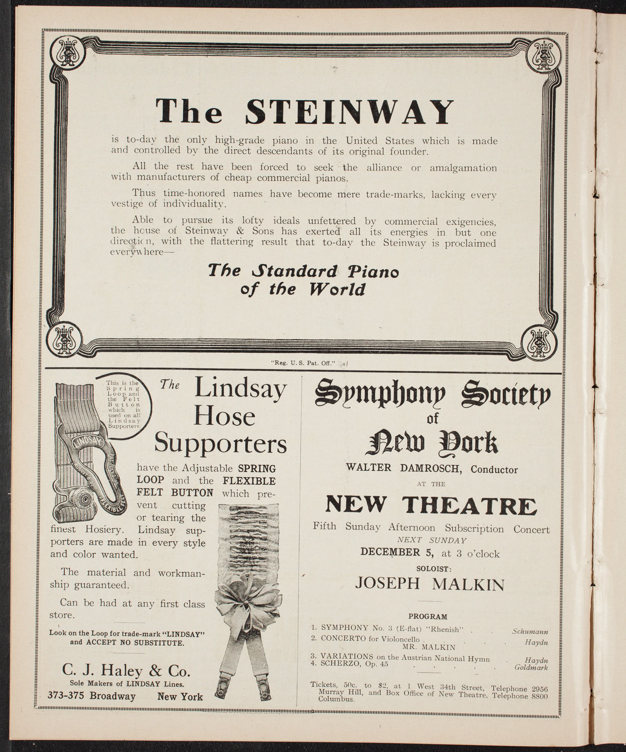 Teresa Carreño, Piano, December 4, 1909, program page 4