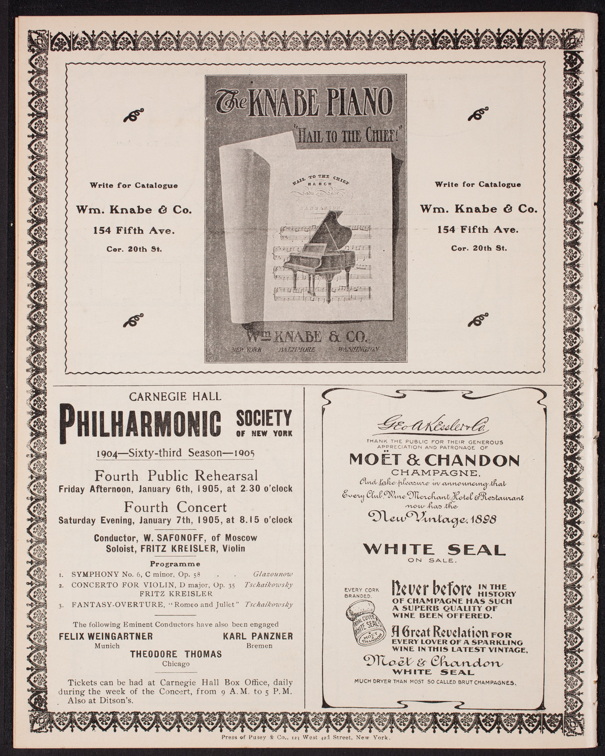 Josef Hofmann, Piano, December 25, 1904, program page 12