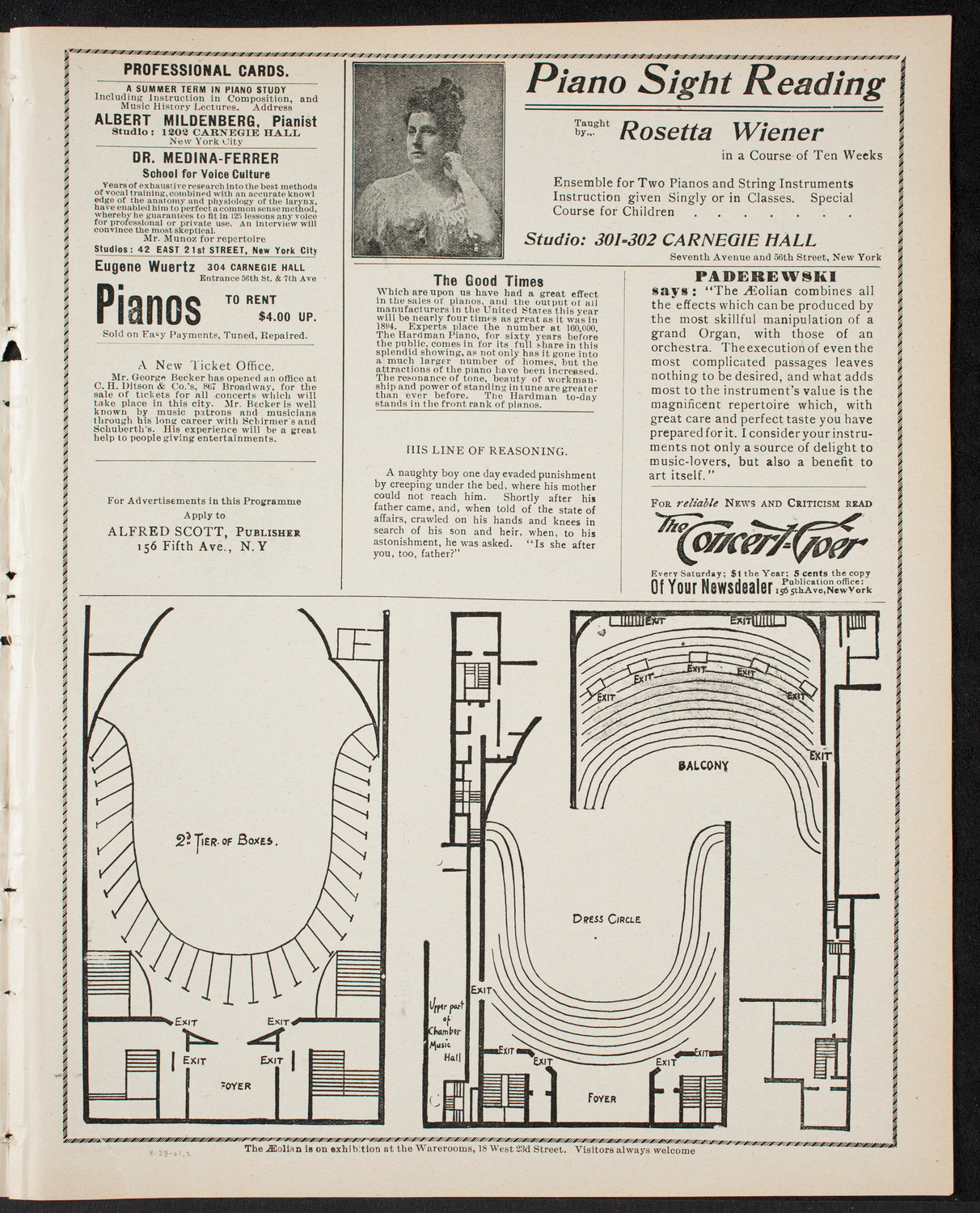 David Bispham, Baritone, April 28, 1901, program page 3