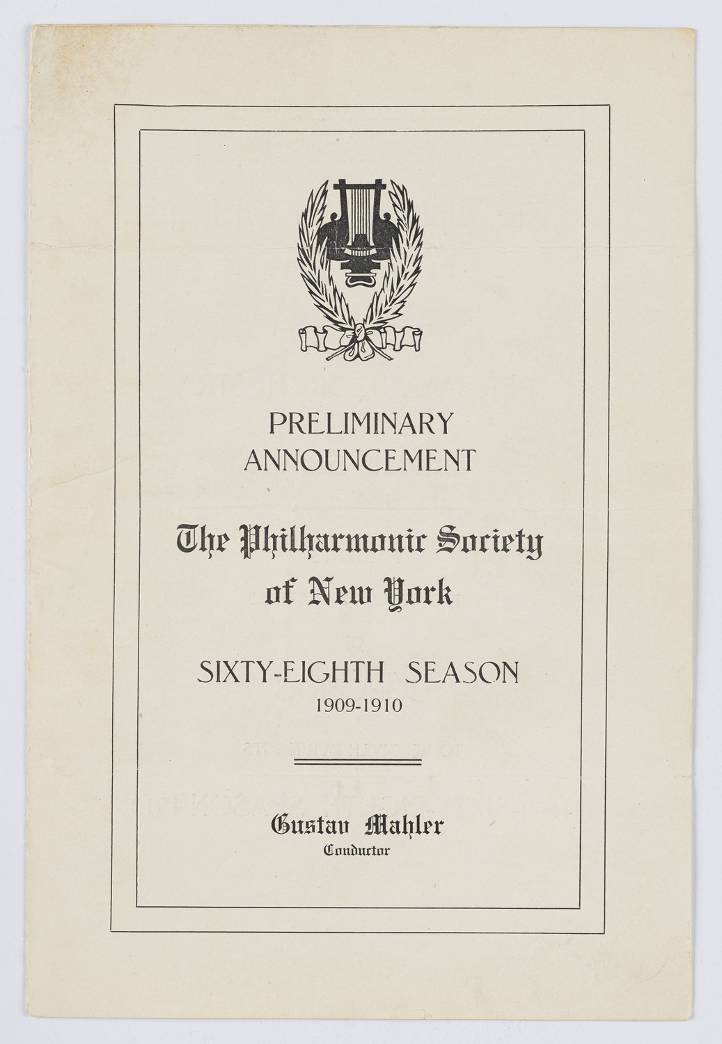 New York Philharmonic, 1909-1910