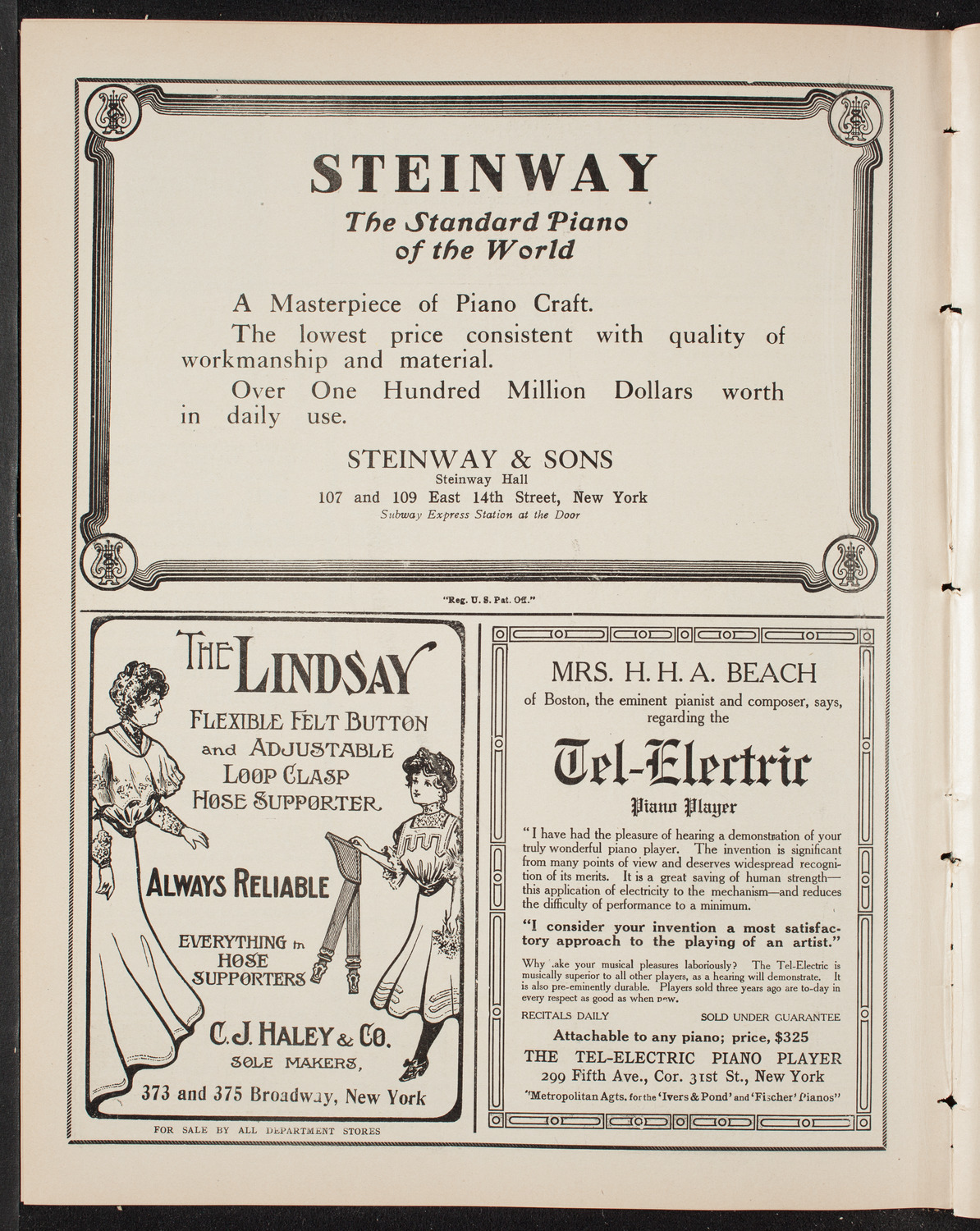 Paulist Chorister Society of Chicago, May 5, 1909, program page 4