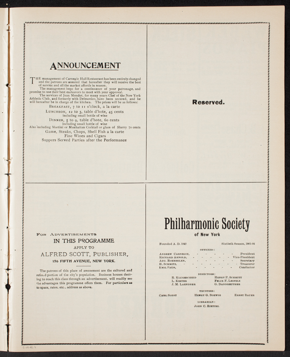 Graduation: New York College of Dentistry, May 19, 1902, program page 5