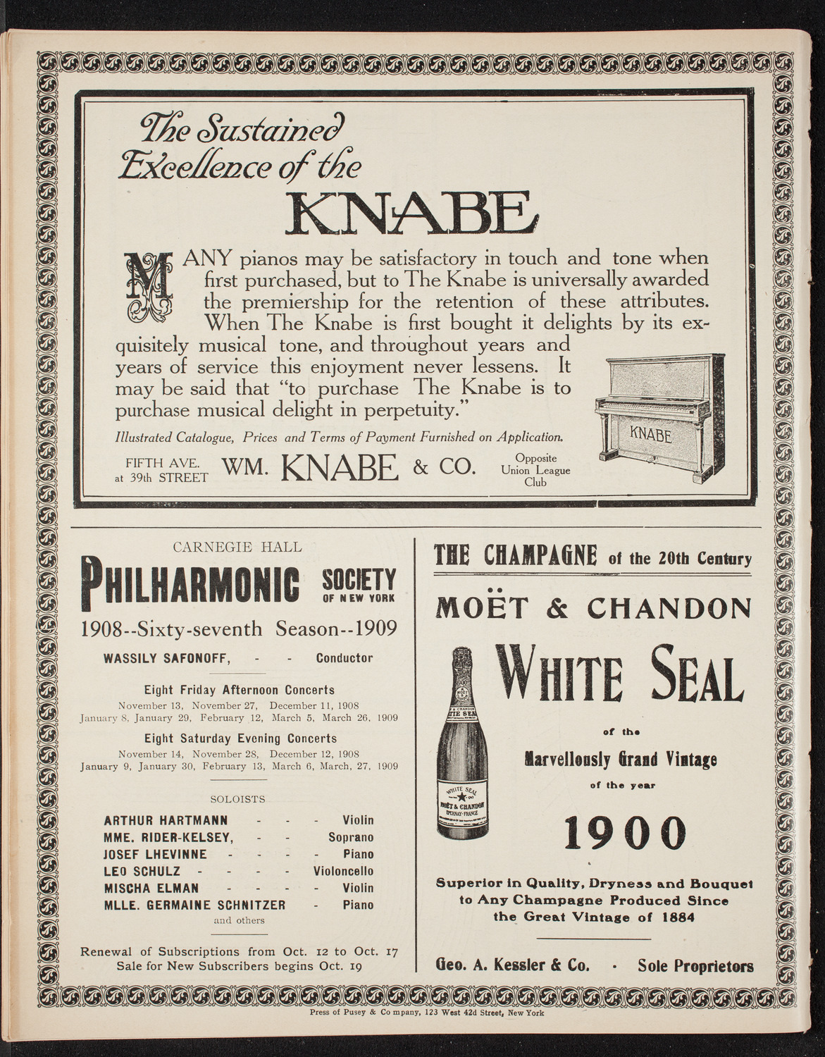 Cécile Chaminade, Composer and Pianist, October 24, 1908, program page 12