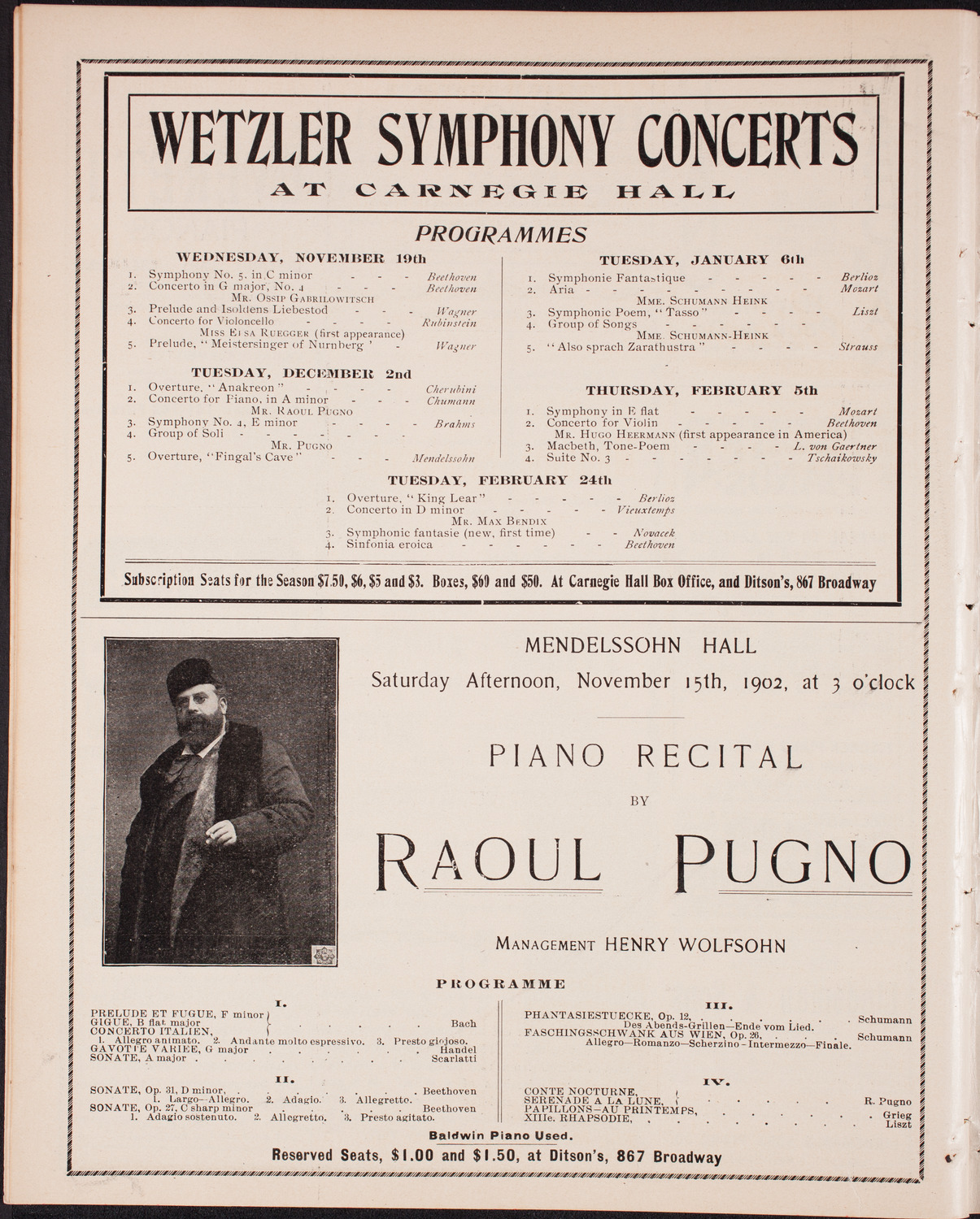 Alma Webster Powell and Eugenio di Pirani with Orchestra, November 7, 1902, program page 8