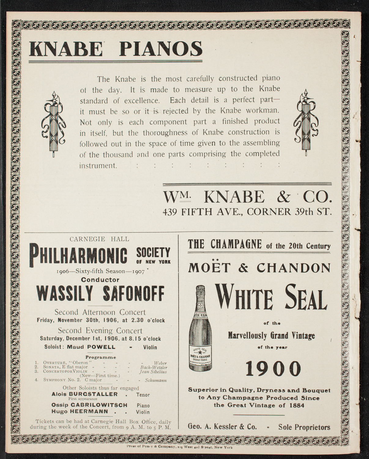 People's Symphony Concert, November 23, 1906, program page 14