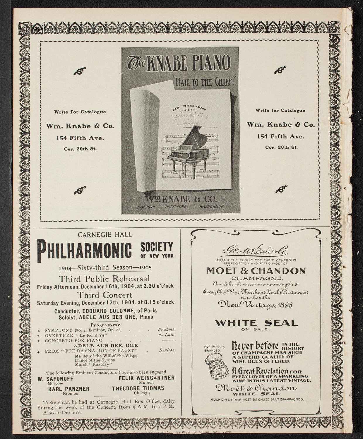 Marie de Rohan with New York Symphony Orchestra, December 13, 1904, program page 12