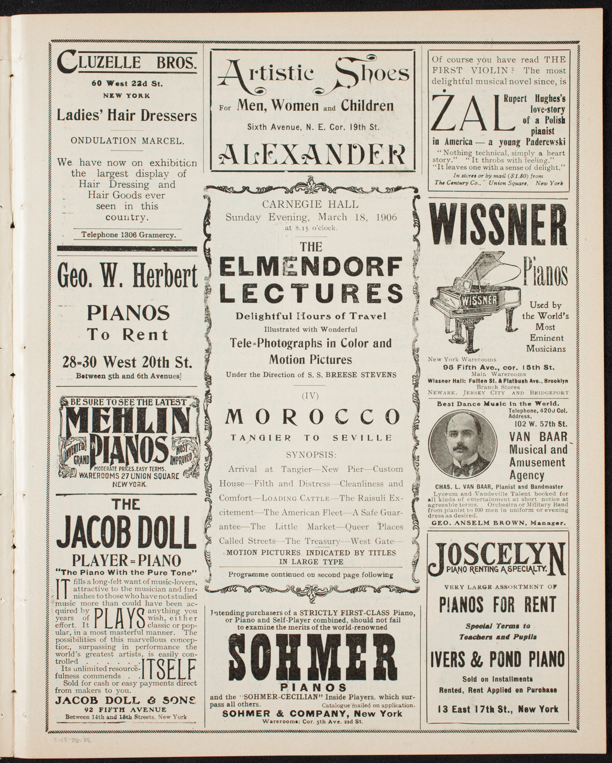Elmendorf Lecture: Morocco, March 18, 1906, program page 5