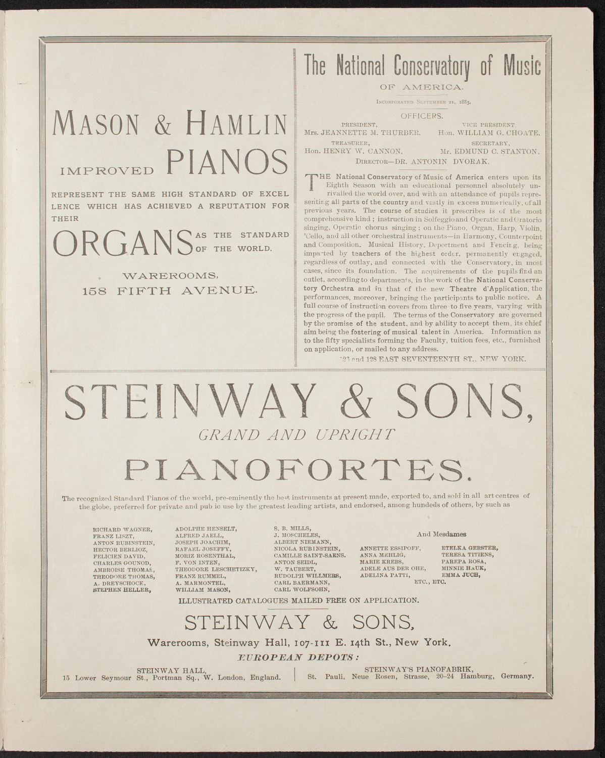 New York Symphony String Quartet, February 14, 1893, program page 3