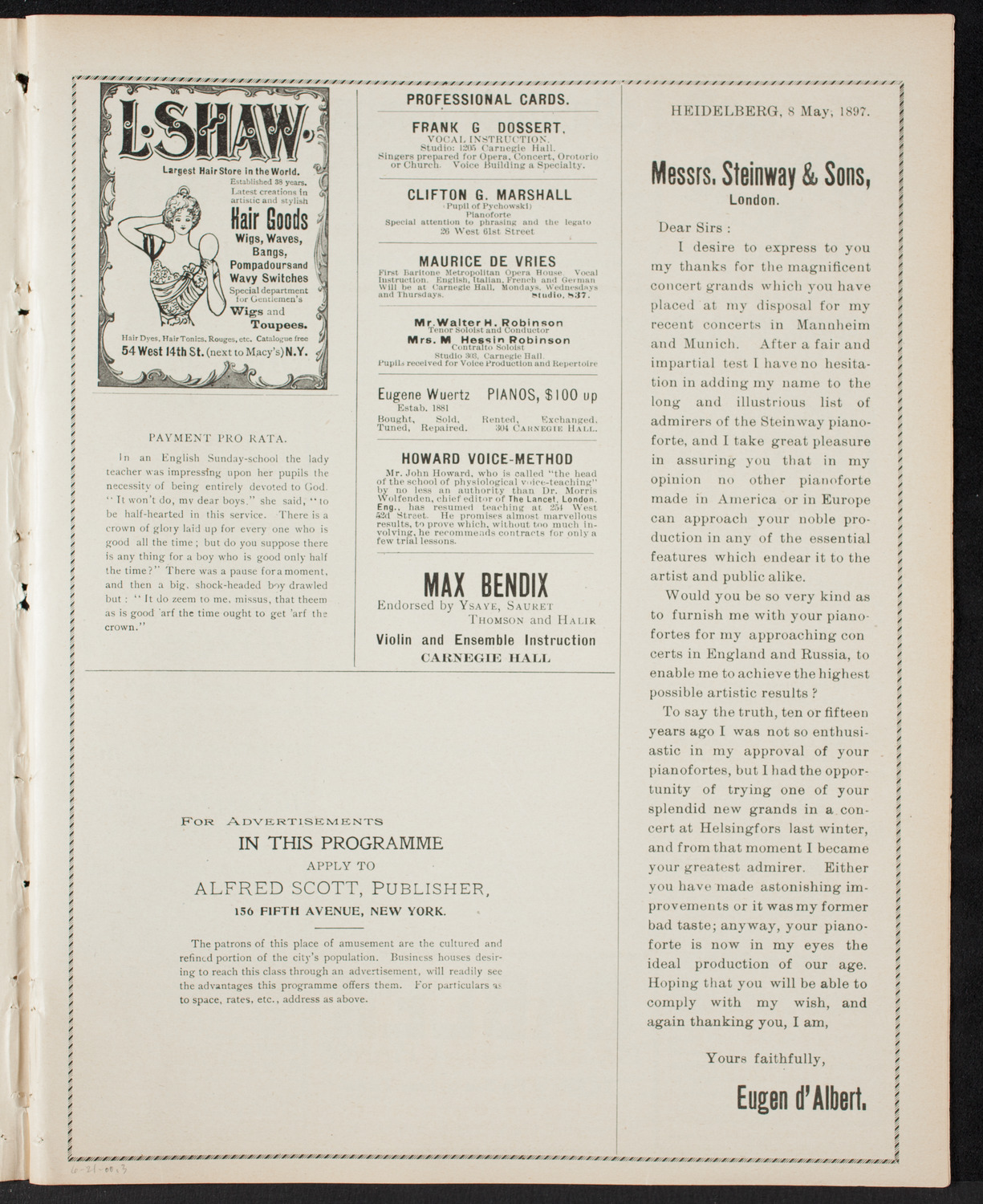 Graduation: College of the City of New York, June 21, 1900, program page 5