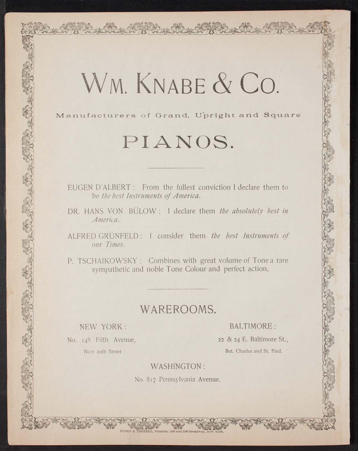 Oratorio Society of New York, November 25, 1892, program page 8
