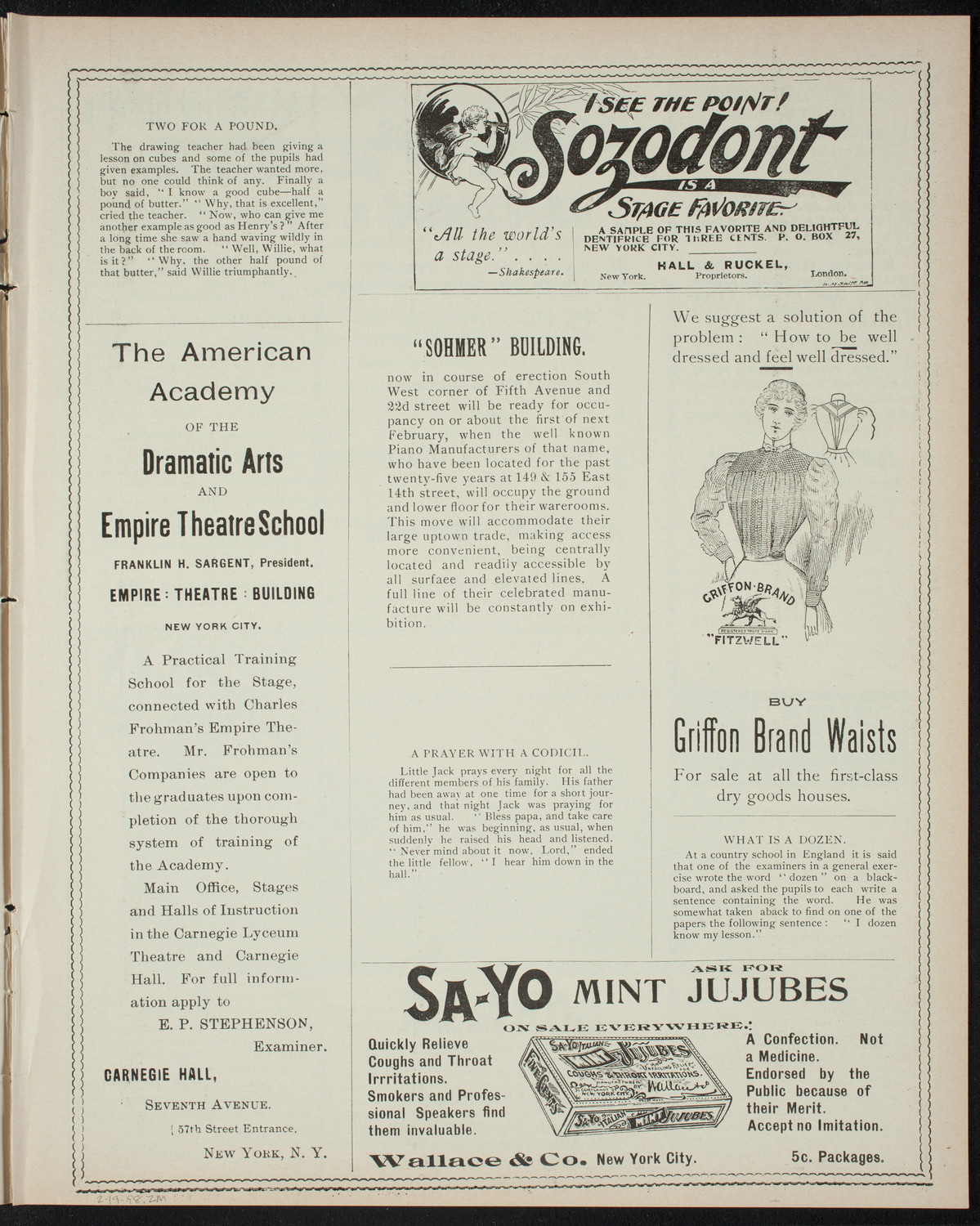 Comparative Literature Society Saturday Morning Conference, February 19, 1898, program page 3