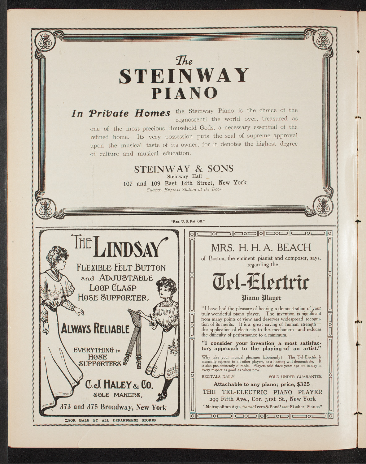 Philanthropic Society Concert, February 7, 1909, program page 4