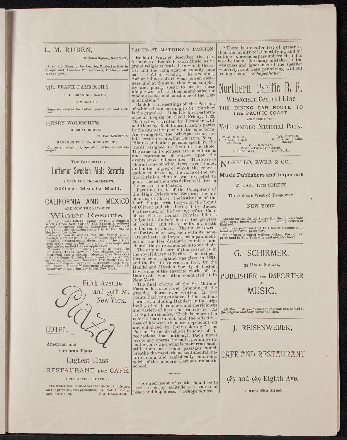 Oratorio Society of New York, March 1, 1892, program page 9