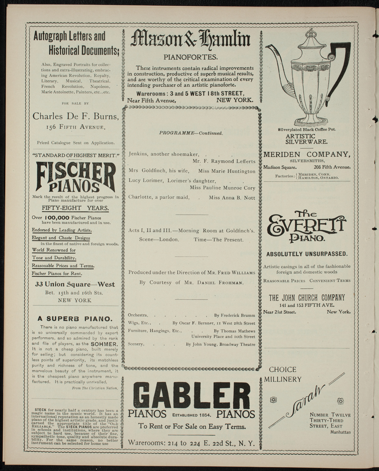 Amateur Comedy Club, February 9, 1899, program page 6